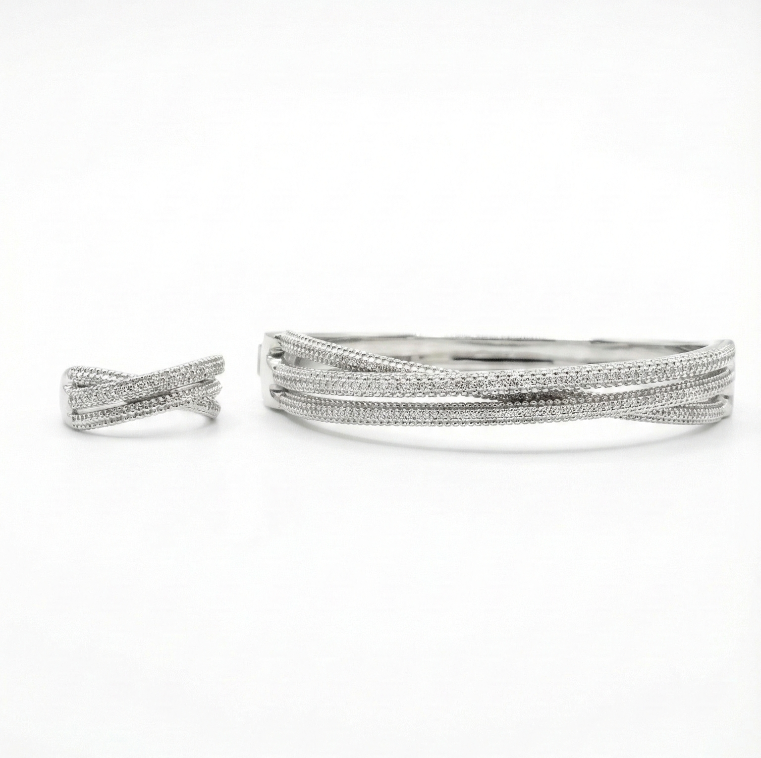SBRZI008 Bracelet et Bague Zircon – Image 1