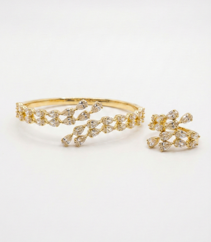 SBRZI002 Bracelet et Bague Zircon – Image 1