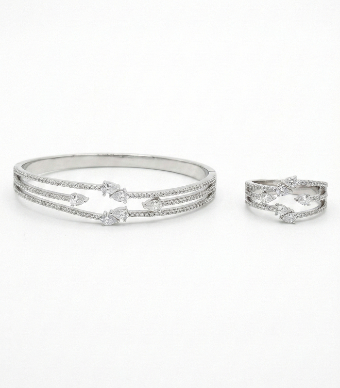 SBRZI004 Bracelet et Bague Zircon – Image 1