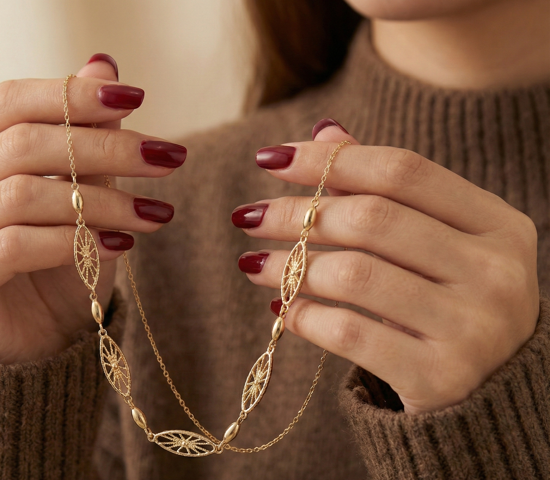 1000375843x Collier en plaqué or CN de haute qualité – Image 1
