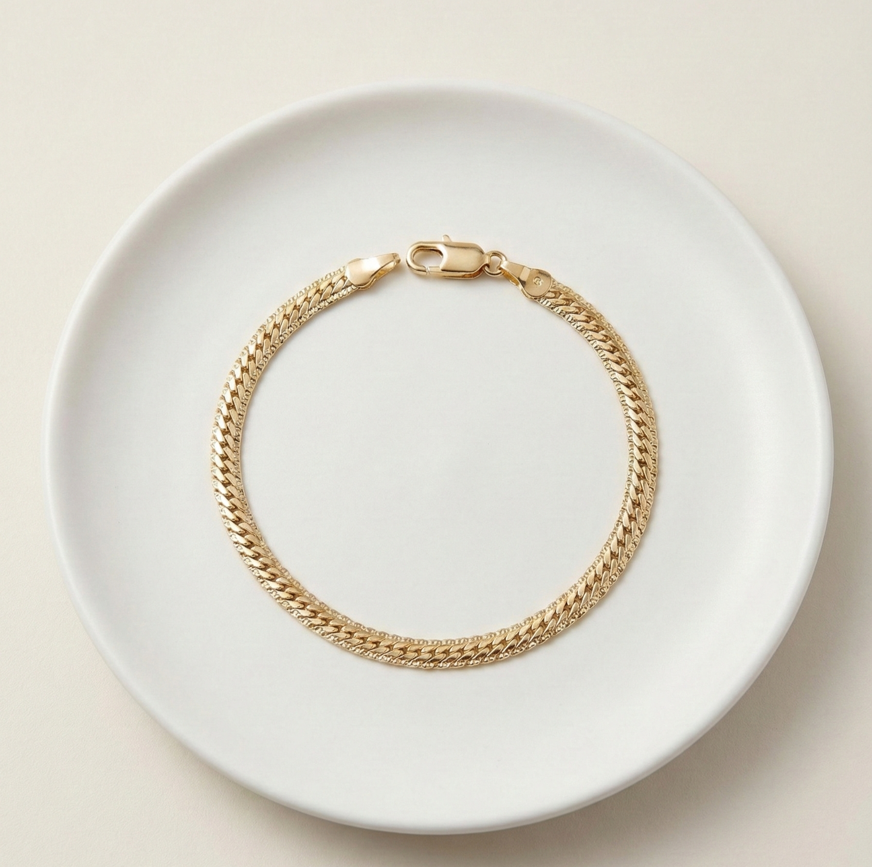 1000375843×15 Gourmette en plaqué or CN de haute qualité – Image 1