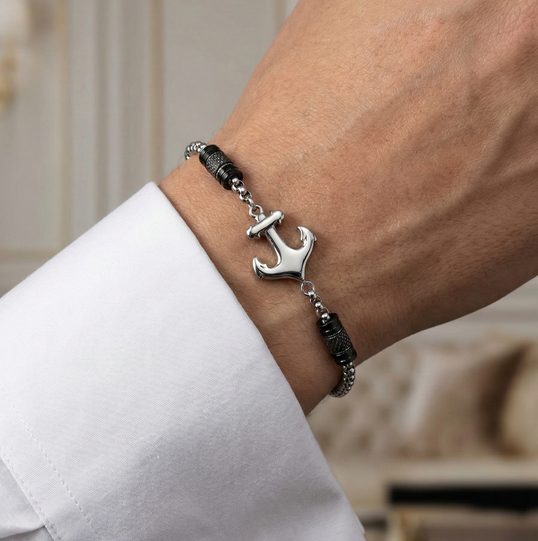 Gourmette homme20 Gourmette homme en acier inoxydable – Image 1