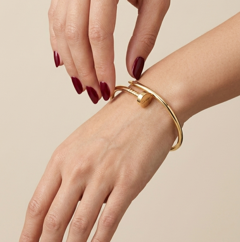 1776626277611 Bracelet clou acier inoxydable doré – Image 1