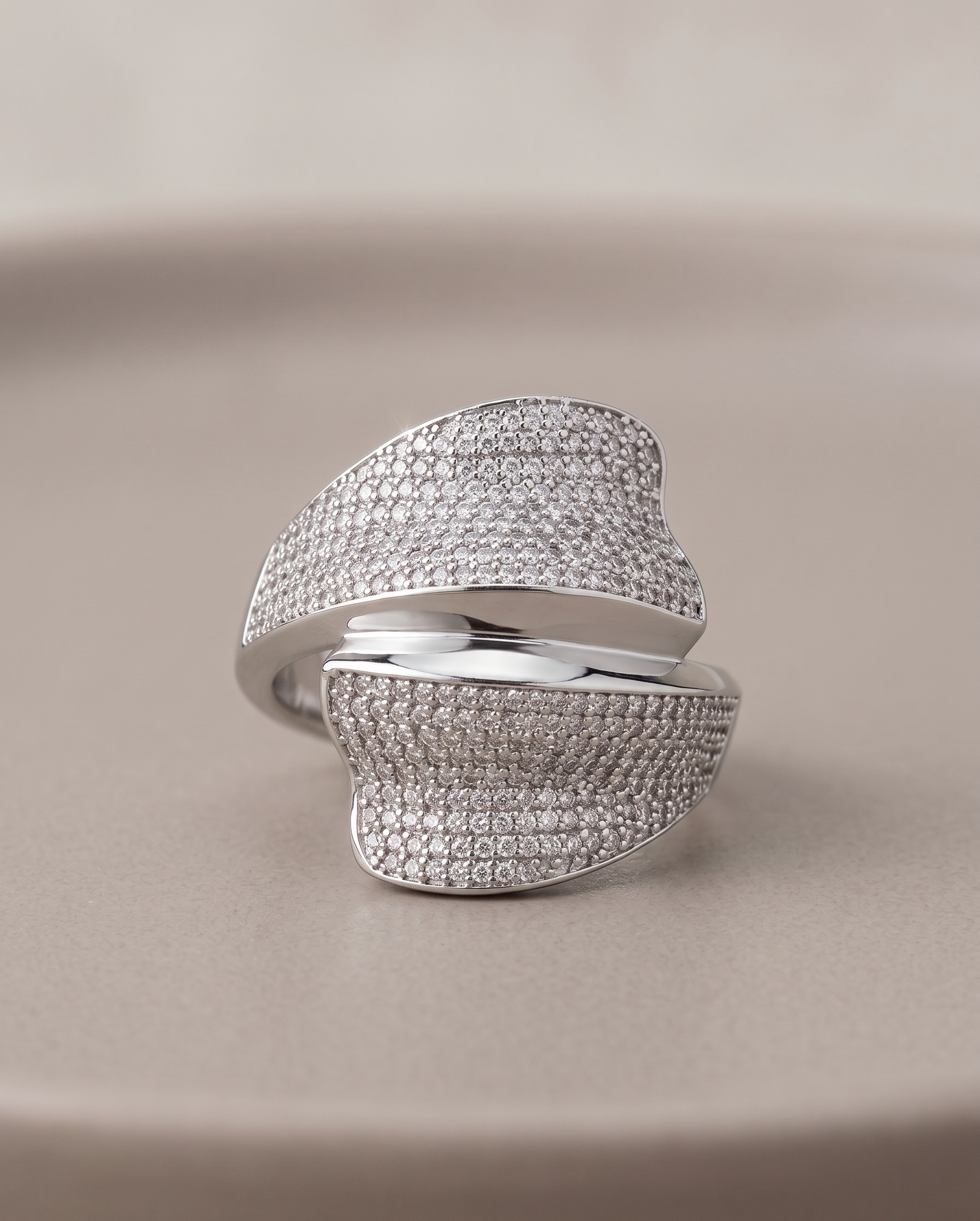 Bague en zircon (10) Bague en zircon plaqué argent – Image 1