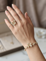 Bracelet et bague en zircon