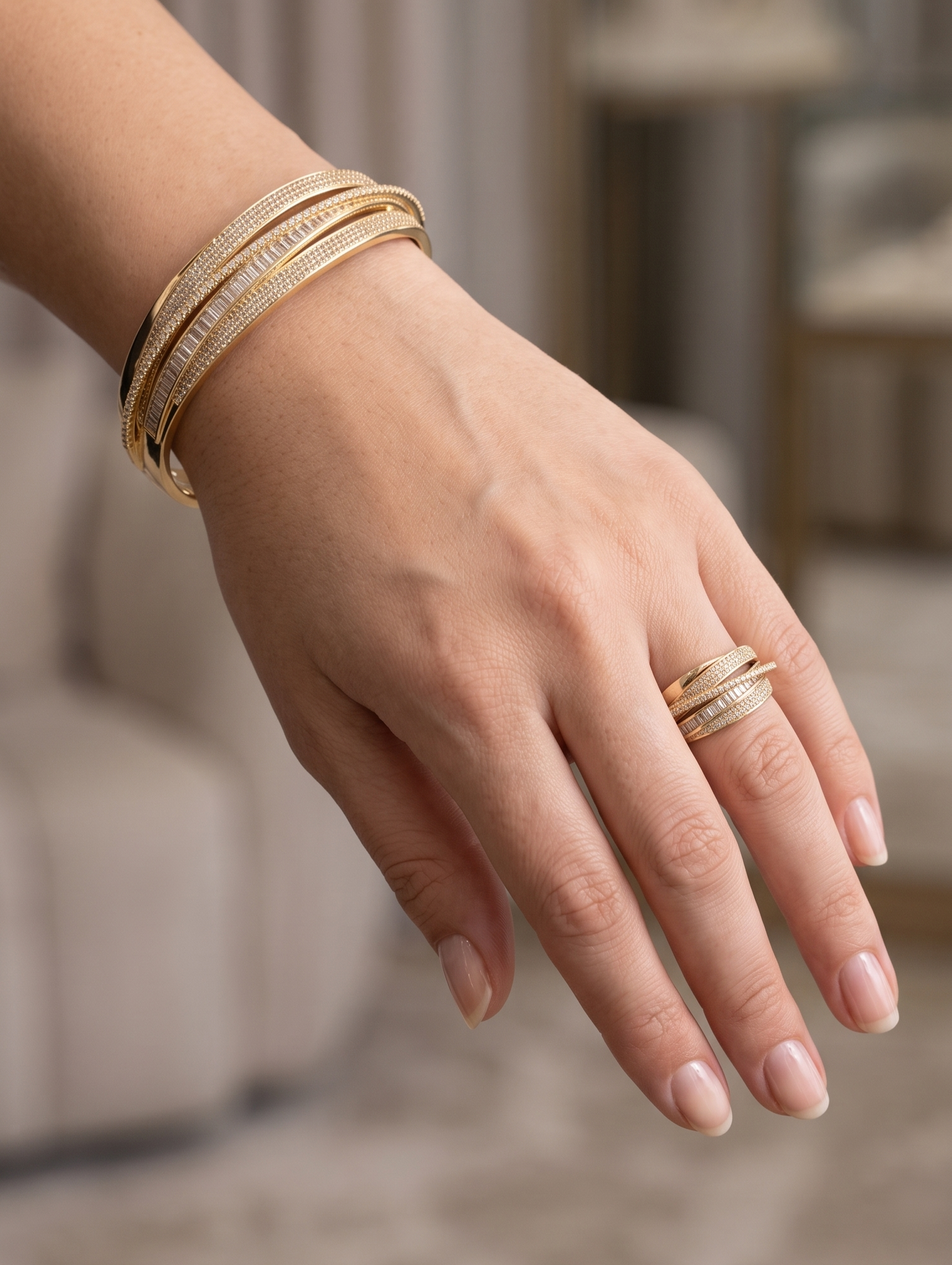Bracelet et bague en zircon (11) Bracelet et bague en zircon – Image 1