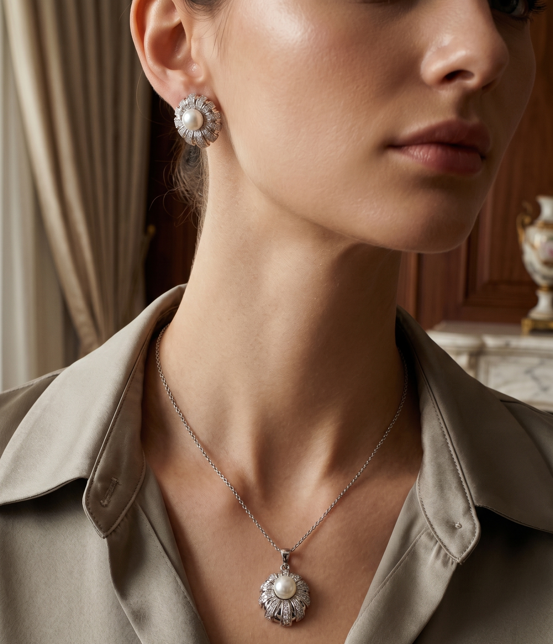 Ensemble zircon élégant (10) Ensemble zircon élégant argenté – Image 1